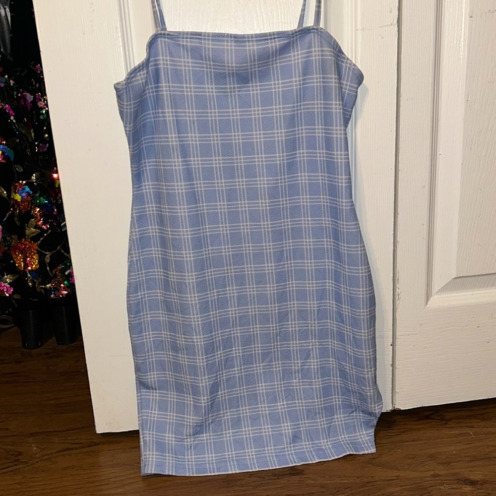 SHEIN size small blue plaid dress
